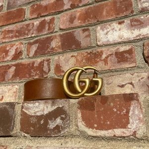 Gucci brown leather belt woman’s size 32inch/6 pant